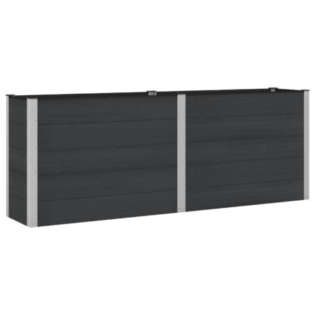 Højbed i WPC/aluminium - sort 250 × 50 × 91 cm