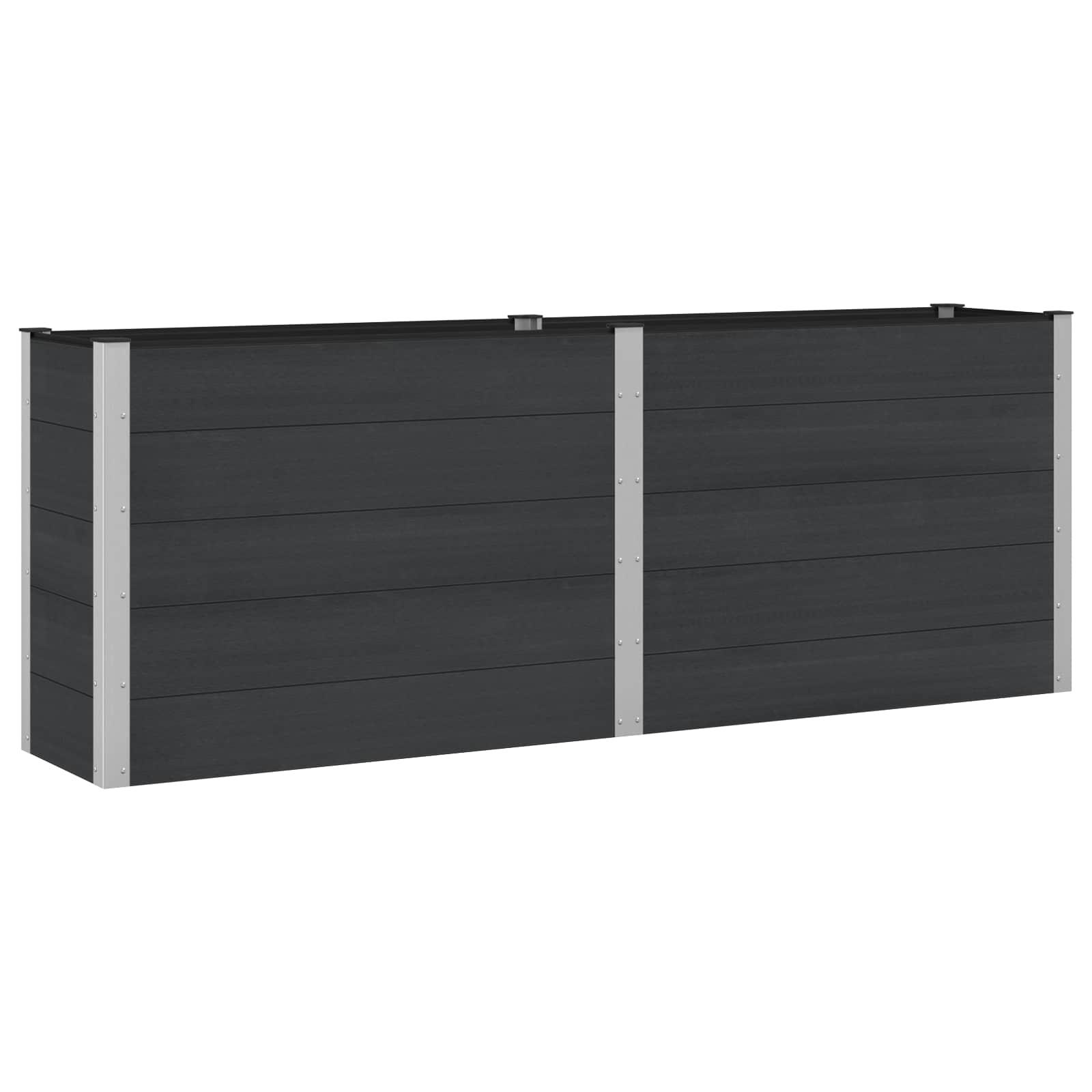 Højbed i WPC/aluminium - sort 250 × 50 × 91 cm Højbed i WPC/aluminium - sort 250 × 50 × 91 cm