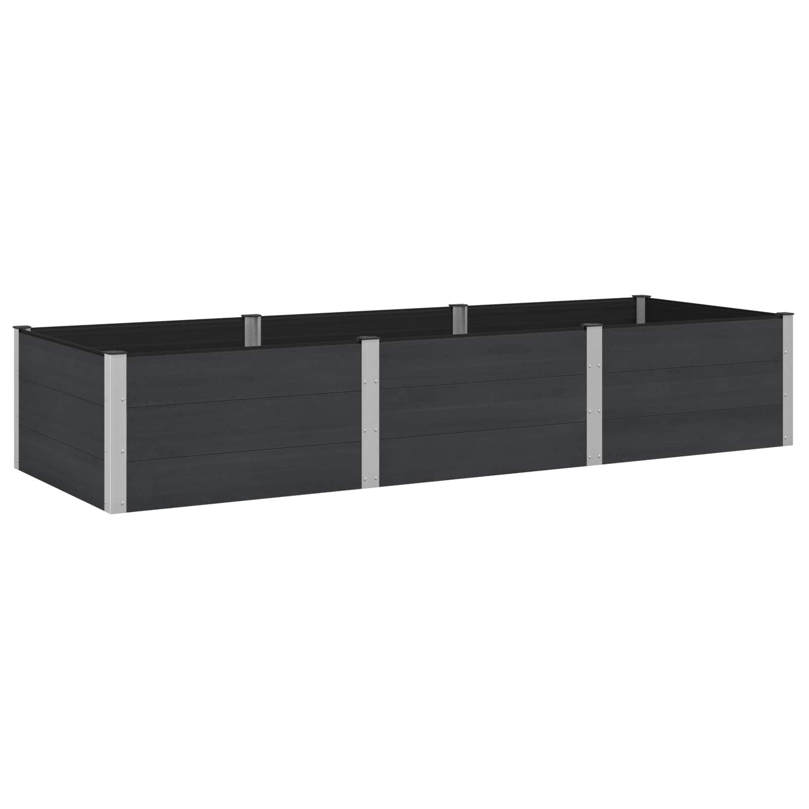 Højbed i WPC/aluminium - sort 300 × 100 × 54 cm Højbed i WPC/aluminium - sort 300 × 100 × 54 cm