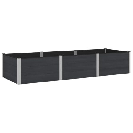 Højbed i WPC/aluminium - sort 300 × 100 × 54 cm