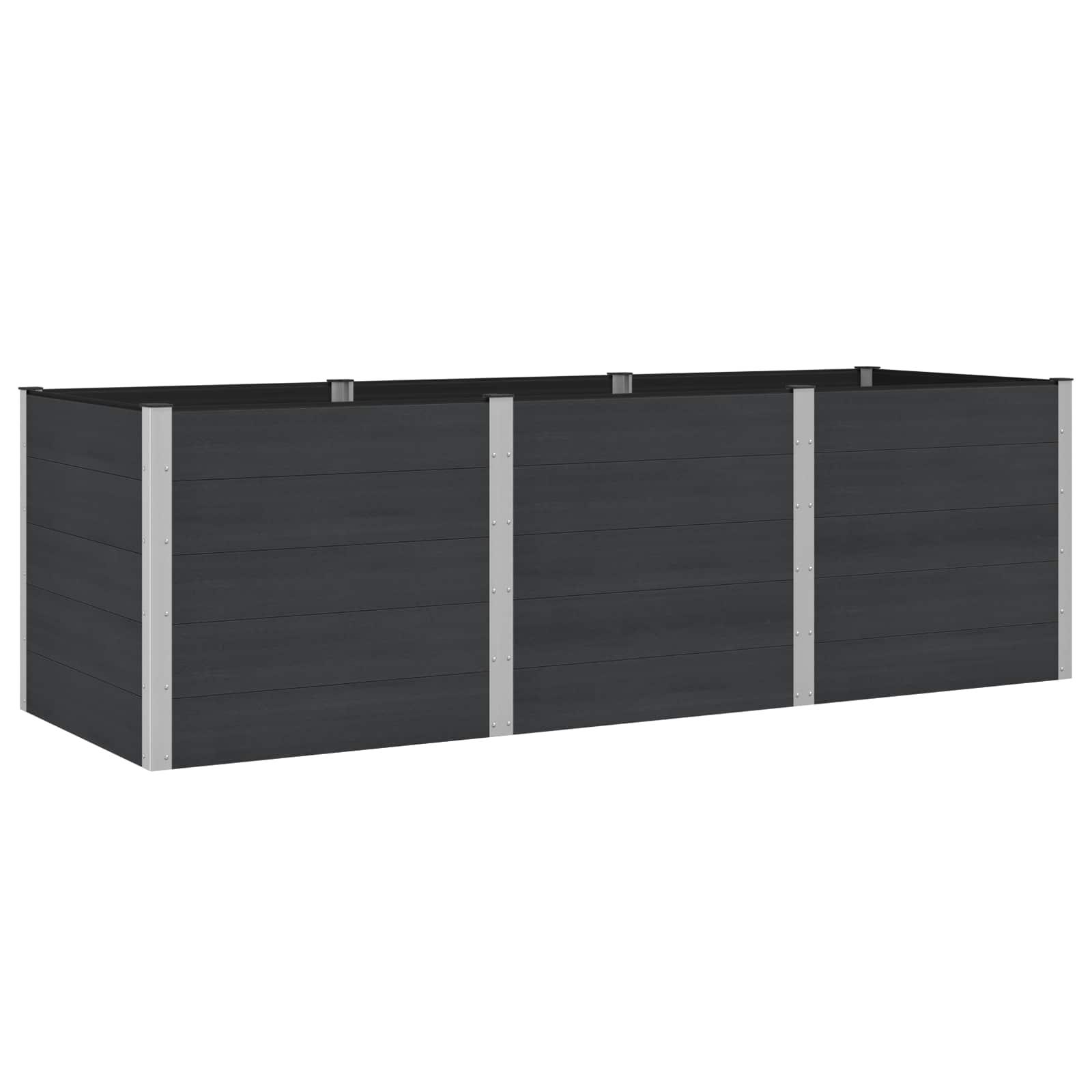 Højbed i WPC/aluminium - sort 300 × 100 × 91 cm Højbed i WPC/aluminium - sort 300 × 100 × 91 cm
