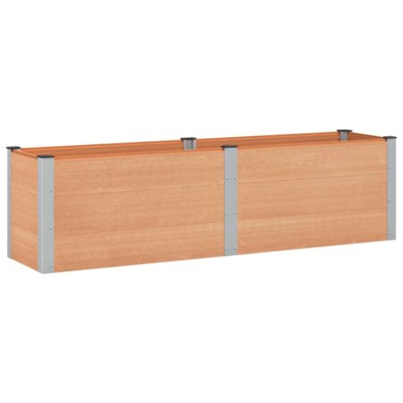 Højbed i brun WPC/aluminium - 200 × 50 × 54 cm