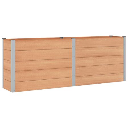 Højbed i brun WPC/aluminium - 250 × 50 × 91 cm
