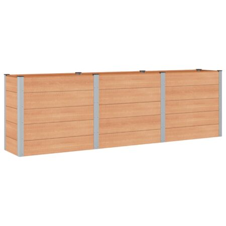 Højbed i brun WPC/aluminium - 300 × 50 × 91 cm
