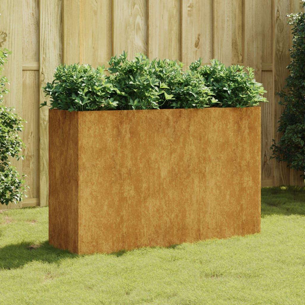 Højbed i cortenstål 120 x 40 x 80 cm rustfarvet Højbed i cortenstål 120 x 40 x 80 cm rustfarvet