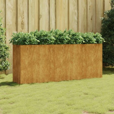 Højbed i cortenstål 200 x 40 x 80 cm - rustfarvet plantekasse