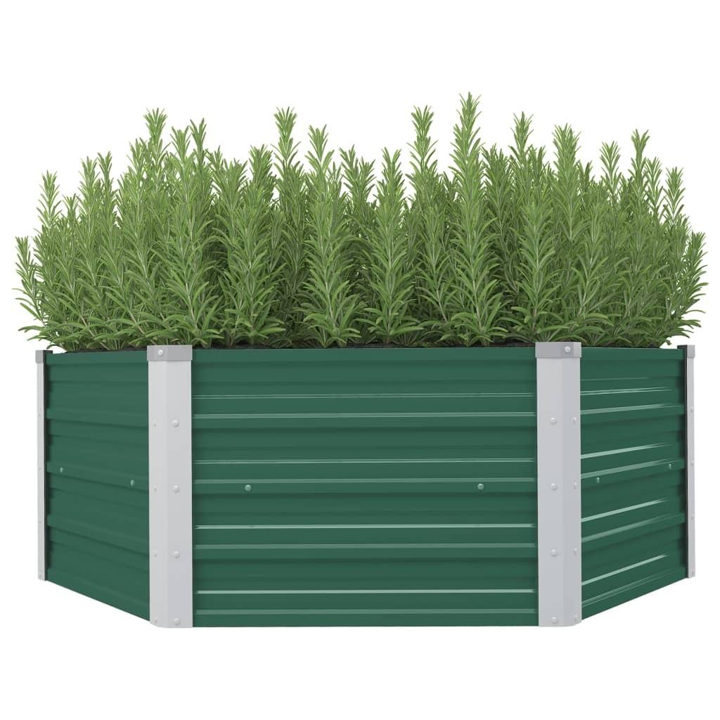 Højbed i galvaniseret stål 129 × 129 × 45 cm - grøn Højbed i galvaniseret stål 129 × 129 × 45 cm - grøn