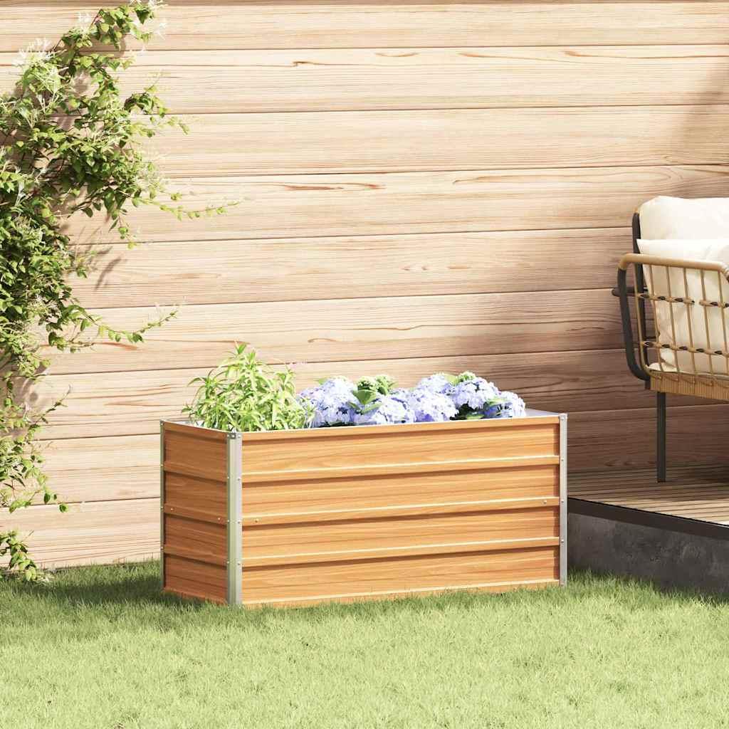 Højbed i galvaniseret stål - lys brun 100 × 40 × 45 cm Højbed i galvaniseret stål - lys brun 100 × 40 × 45 cm