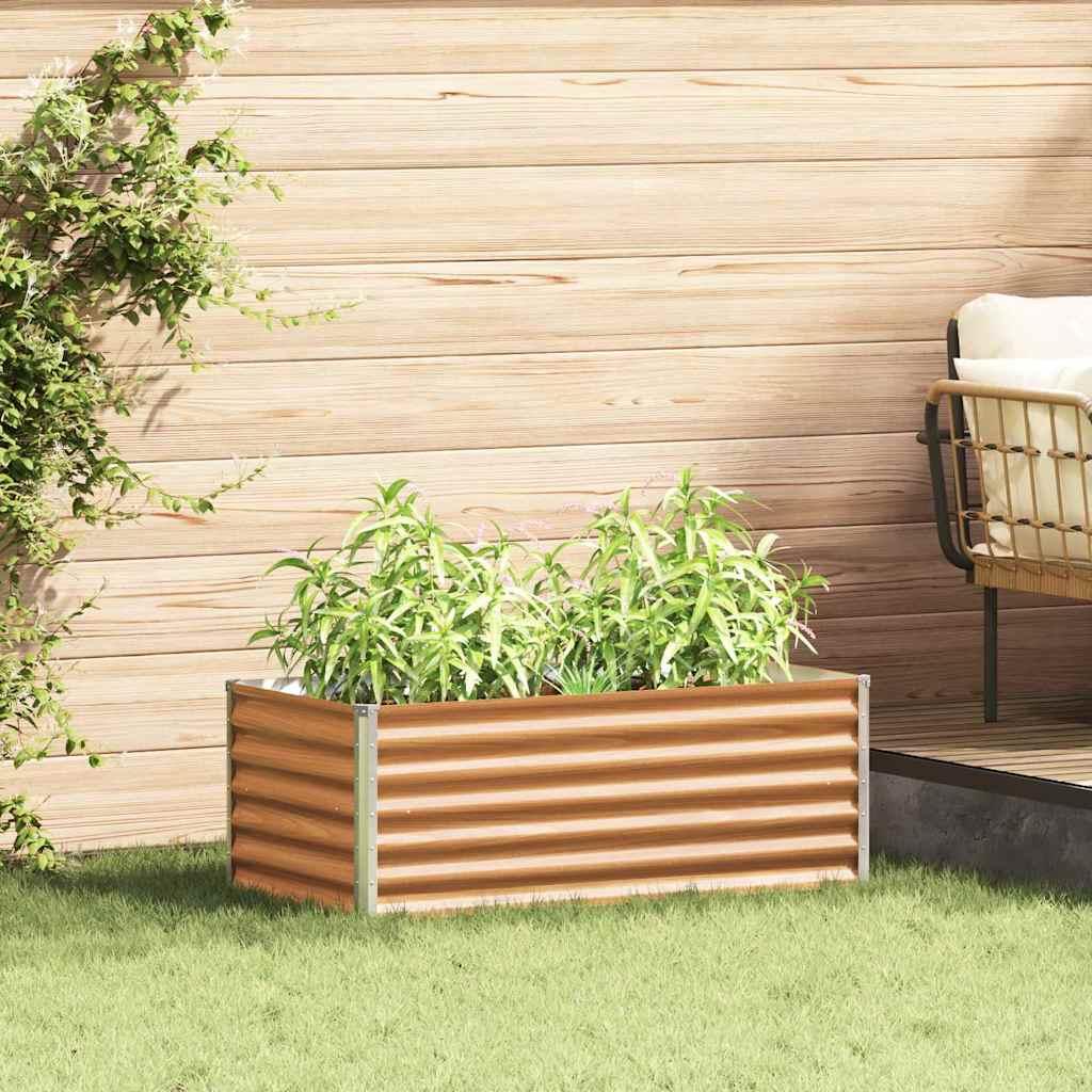 Højbed i galvaniseret stål - lys brun 98 × 50 × 36 cm Højbed i galvaniseret stål - lys brun 98 × 50 × 36 cm