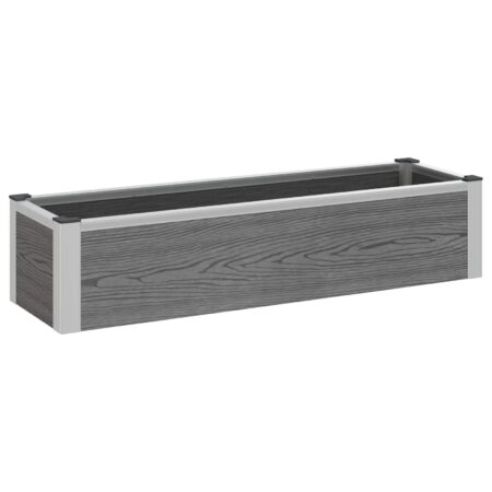 Højbed i grå WPC og aluminium - 100 × 30 × 22 cm