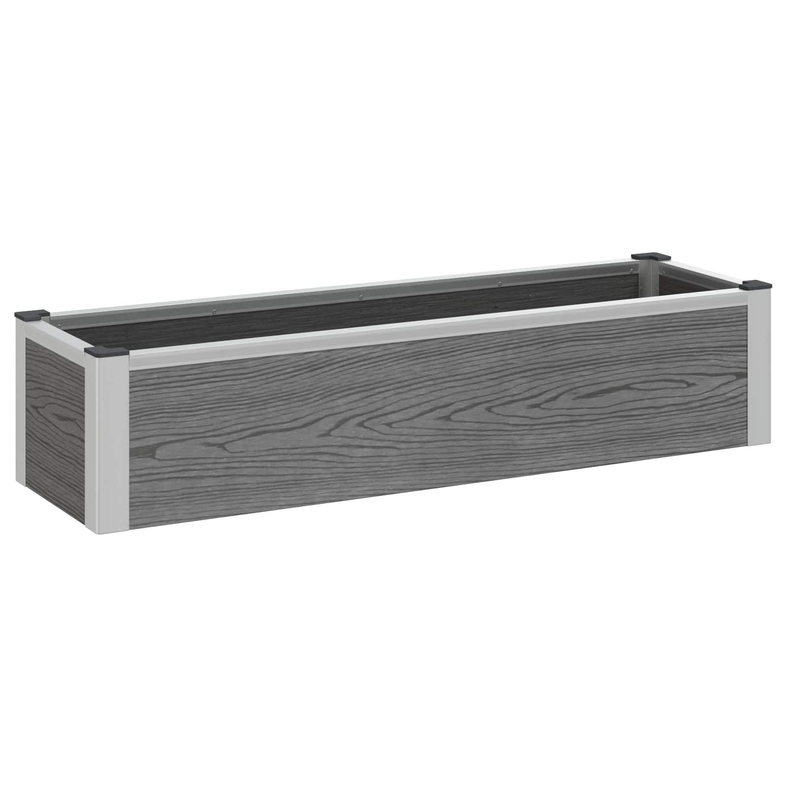 Højbed i grå WPC og aluminium - 100 × 30 × 22 cm Højbed i grå WPC og aluminium - 100 × 30 × 22 cm