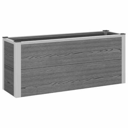 Højbed i grå WPC og aluminium - 100 × 30 × 42 cm