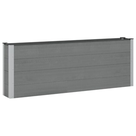 Højbed i grå WPC og aluminium - 200 × 30 × 72 cm