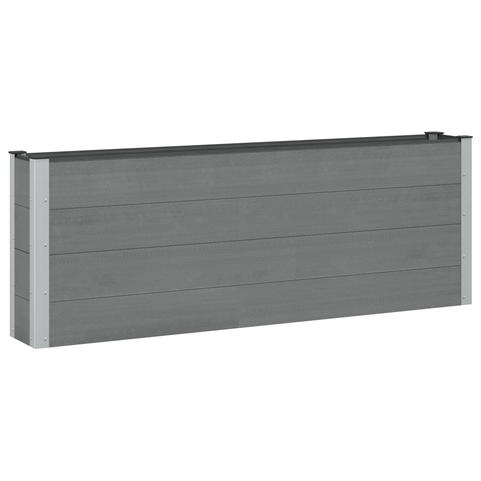 Højbed i grå WPC og aluminium - 200 × 30 × 72 cm Højbed i grå WPC og aluminium - 200 × 30 × 72 cm