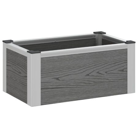 Højbed i grå WPC og aluminium - 50 × 30 × 22 cm
