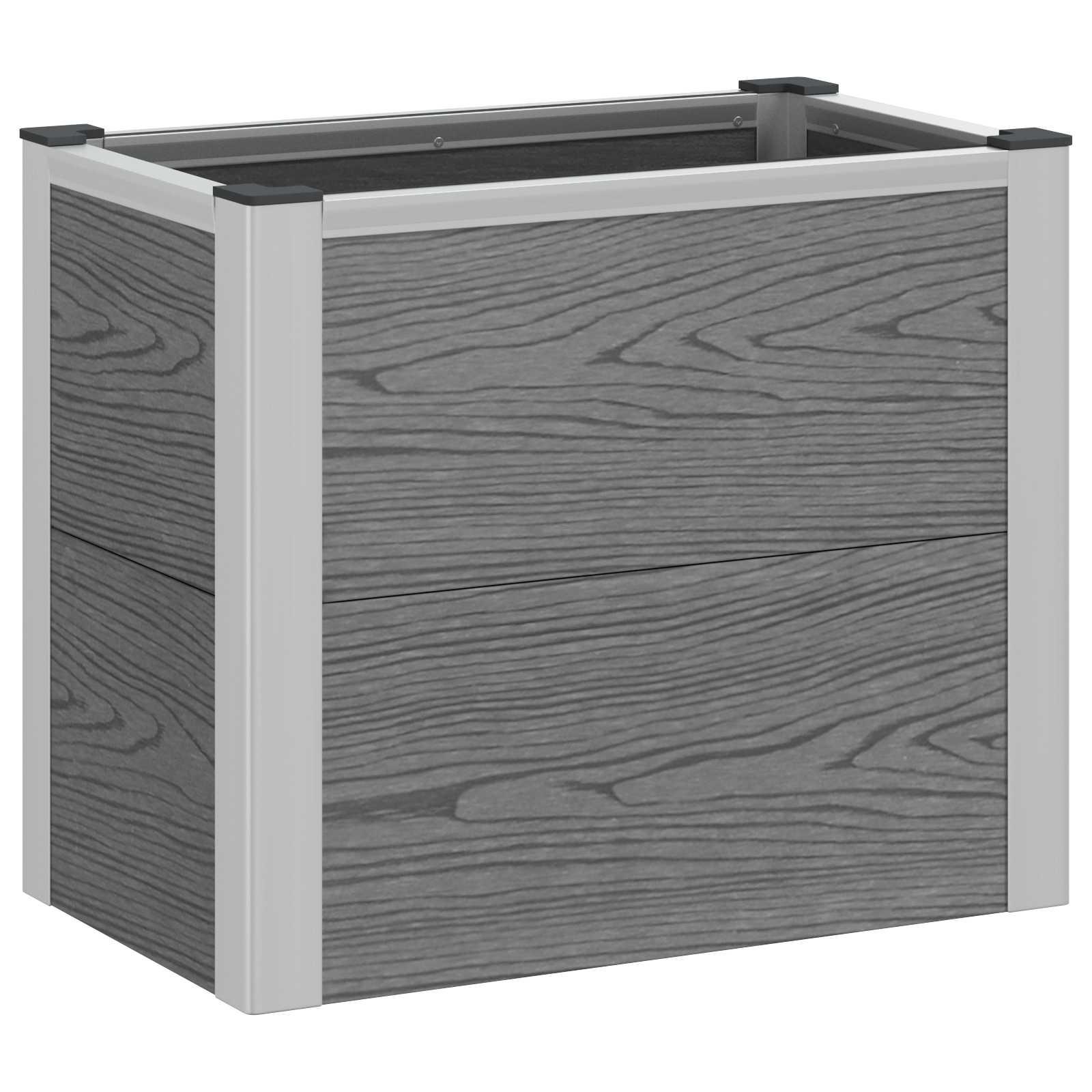 Højbed i grå WPC og aluminium - 50 × 30 × 42 cm Højbed i grå WPC og aluminium - 50 × 30 × 42 cm