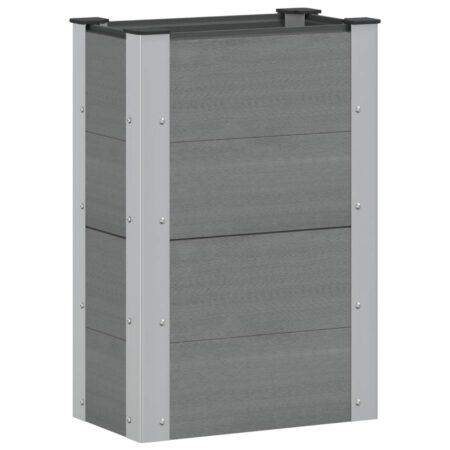 Højbed i grå WPC og aluminium - 50 × 30 × 72 cm