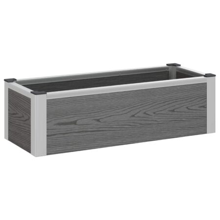 Højbed i grå WPC og aluminium - 75 × 30 × 22 cm
