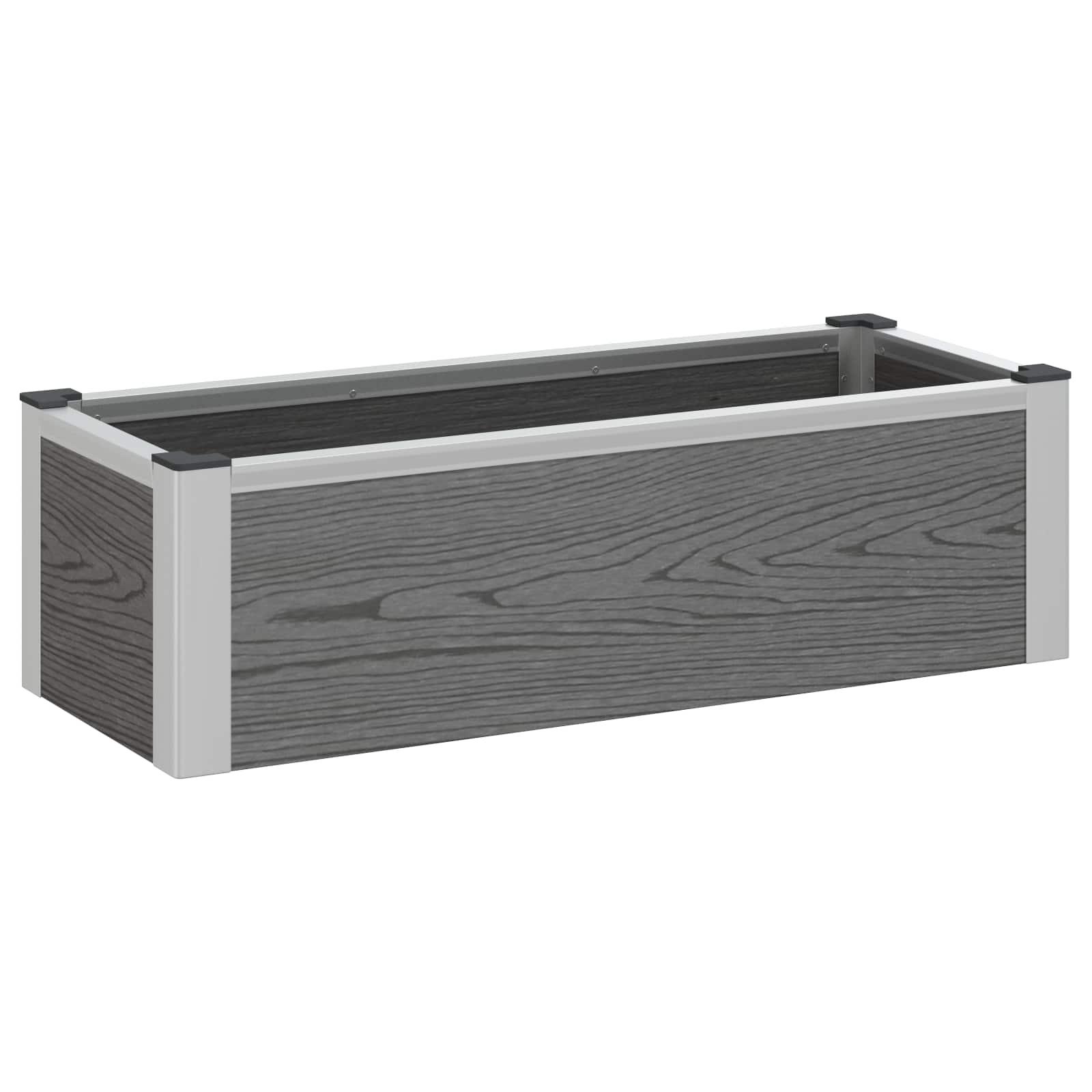 Højbed i grå WPC og aluminium - 75 × 30 × 22 cm Højbed i grå WPC og aluminium - 75 × 30 × 22 cm