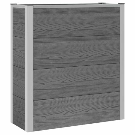 Højbed i grå WPC og aluminium - 75 × 30 × 82 cm