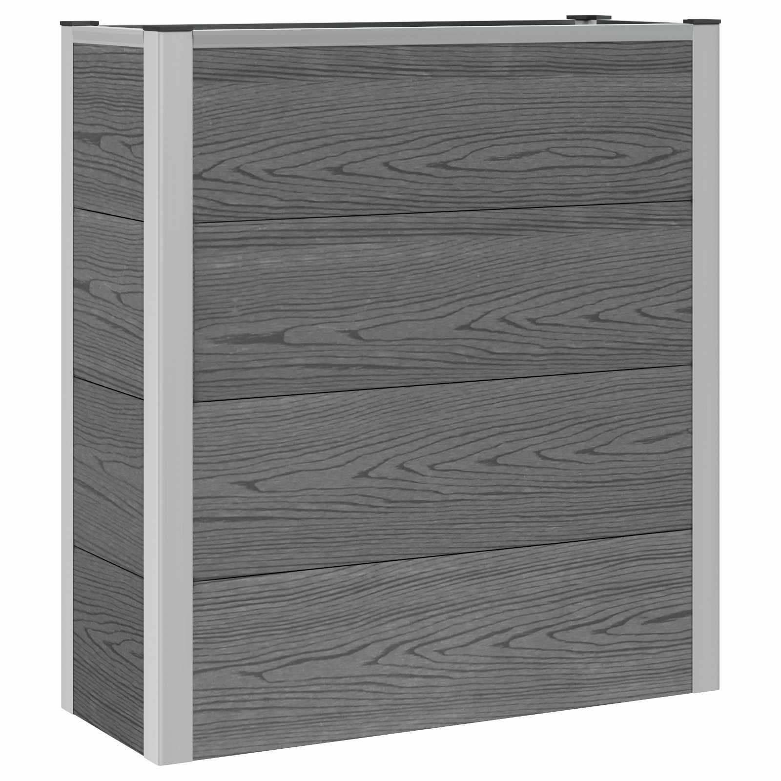 Højbed i grå WPC og aluminium - 75 × 30 × 82 cm Højbed i grå WPC og aluminium - 75 × 30 × 82 cm