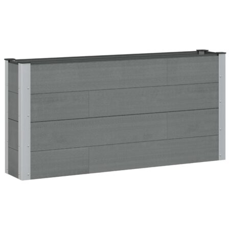 Højbed i grå WPC/aluminium - 150 × 30 × 72 cm