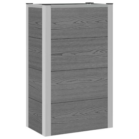 Højbed i grå WPC/aluminium - 50 × 30 × 82 cm