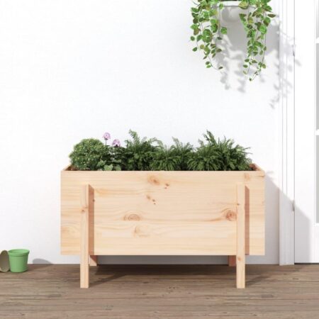 Højbed i massivt fyrretræ 101×50×57 cm - plantekasse til have og altan