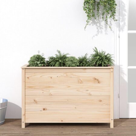 Højbed i massivt fyrretræ 119,5 × 40 × 78 cm - plantekasse til have og altan