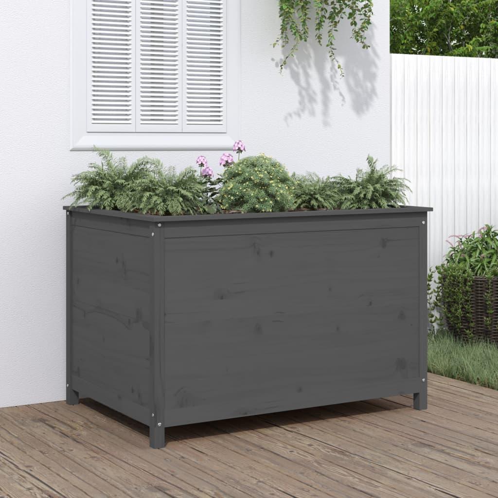 Højbed i massivt fyrretræ - 119,5 × 82,5 × 78 cm, grå Højbed i massivt fyrretræ - 119,5 × 82,5 × 78 cm, grå