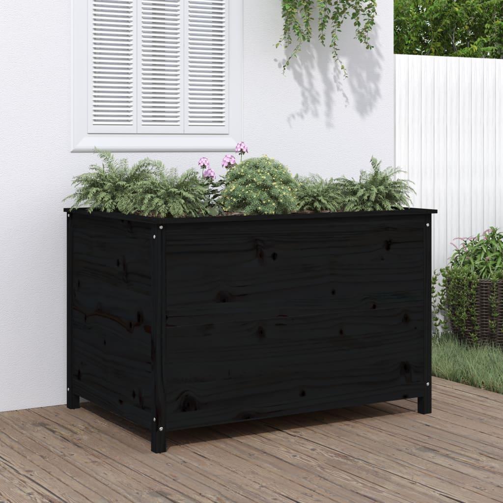 Højbed i massivt fyrretræ - 119,5 × 82,5 × 78 cm, sort Højbed i massivt fyrretræ - 119,5 × 82,5 × 78 cm, sort