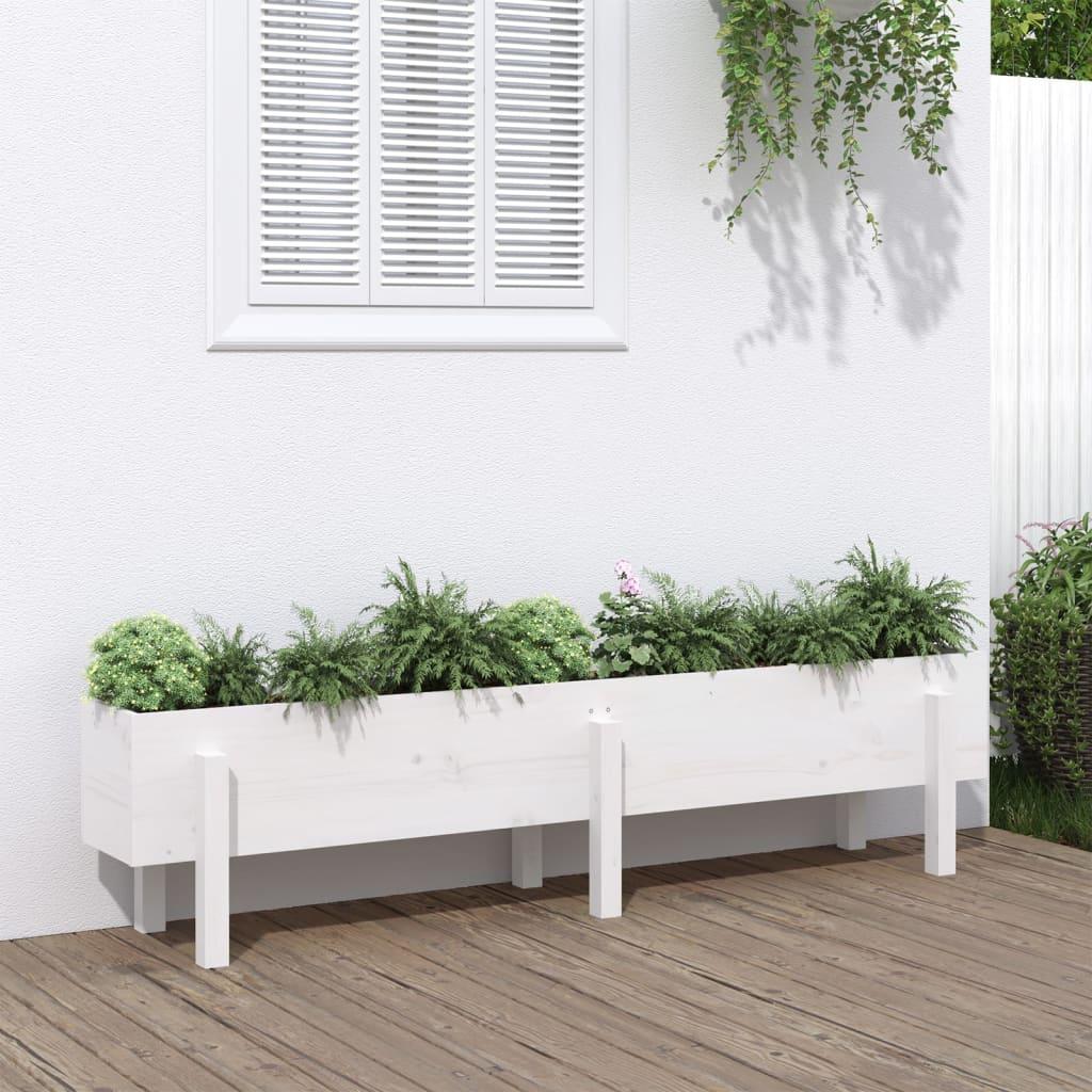 Højbed i massivt fyrretræ - 160 × 30 × 38 cm, hvid Højbed i massivt fyrretræ - 160 × 30 × 38 cm, hvid