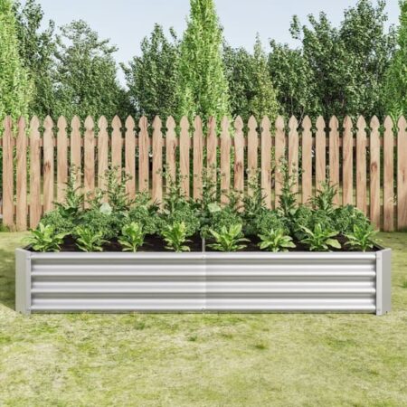 Højbed i metal til havearbejde, robust stål med rustbeskyttelse, holdbart bundløst design, ideel til grøntsager, urter og blomster