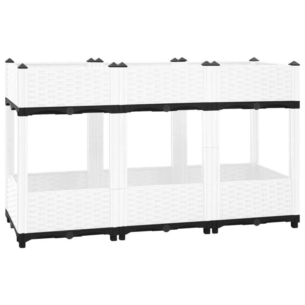 Højbed i polypropylen 120 × 40 × 71 cm - hvid, rattanlook Højbed i polypropylen 120 × 40 × 71 cm - hvid, rattanlook