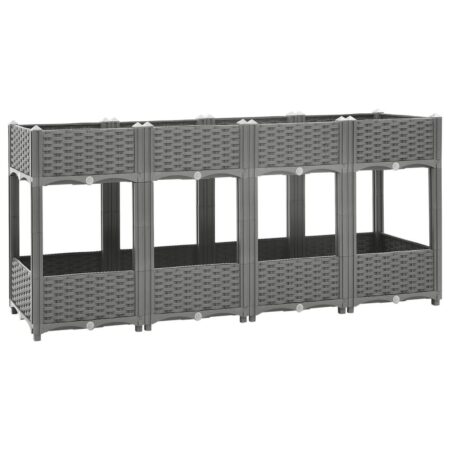 Højbed i polypropylen 160 × 40 × 71 cm - lysegrå