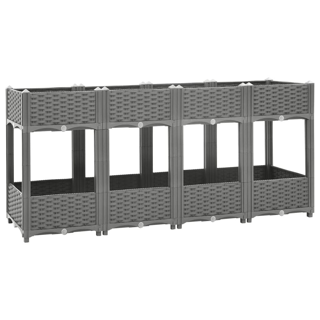 Højbed i polypropylen 160 × 40 × 71 cm - lysegrå Højbed i polypropylen 160 × 40 × 71 cm - lysegrå
