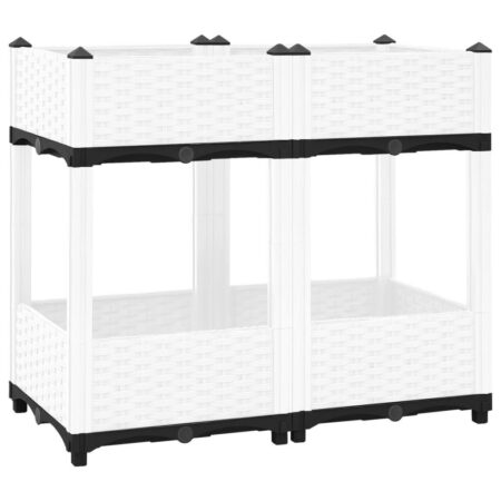 Højbed i polypropylen 80 × 40 × 71 cm - hvid
