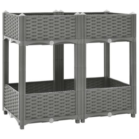 Højbed i polypropylen 80 × 40 × 71 cm - lysegrå