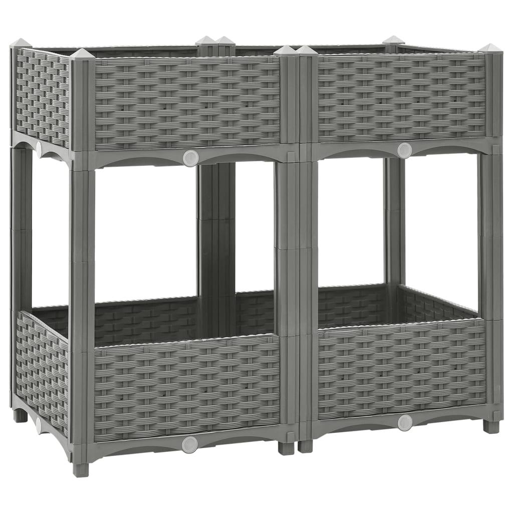Højbed i polypropylen 80 × 40 × 71 cm - lysegrå Højbed i polypropylen 80 × 40 × 71 cm - lysegrå