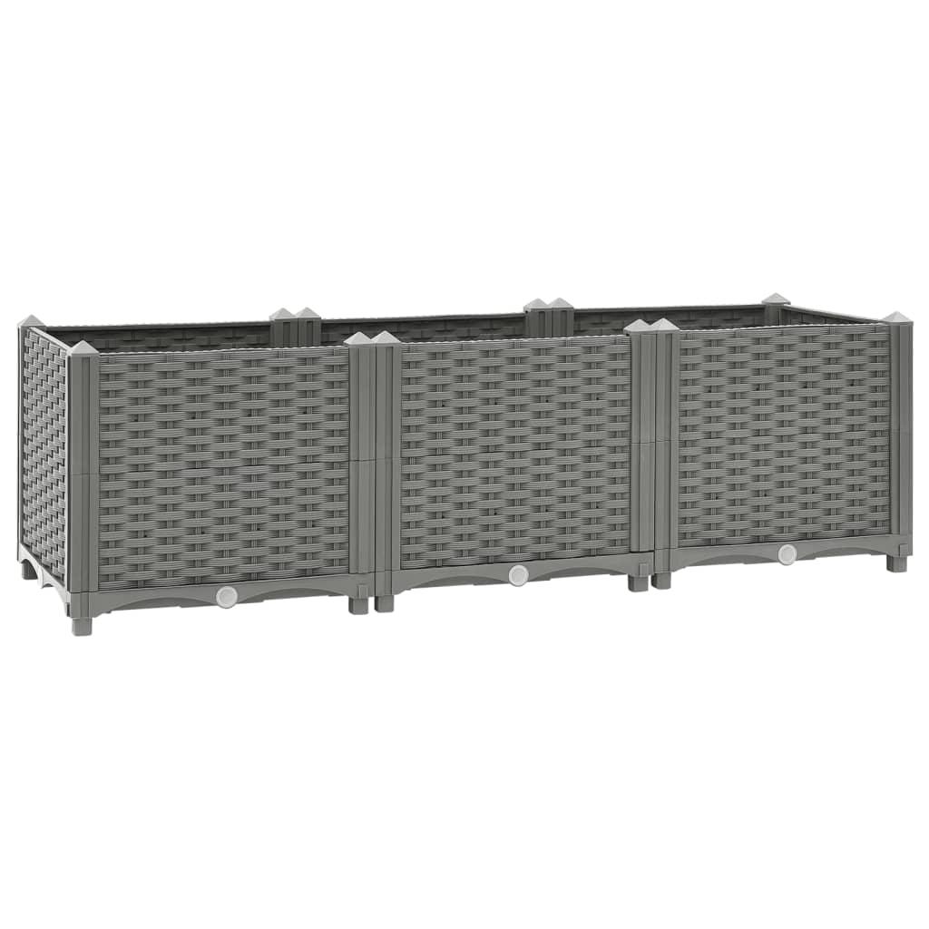 Højbed i rattanlook 120 × 40 × 38 cm - lysegrå polypropylen Højbed i rattanlook 120 × 40 × 38 cm - lysegrå polypropylen