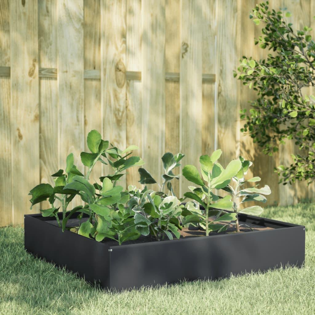 Højbed i stål 100 × 100 × 33,5 cm - antracitgrå Højbed i stål 100 × 100 × 33,5 cm - antracitgrå