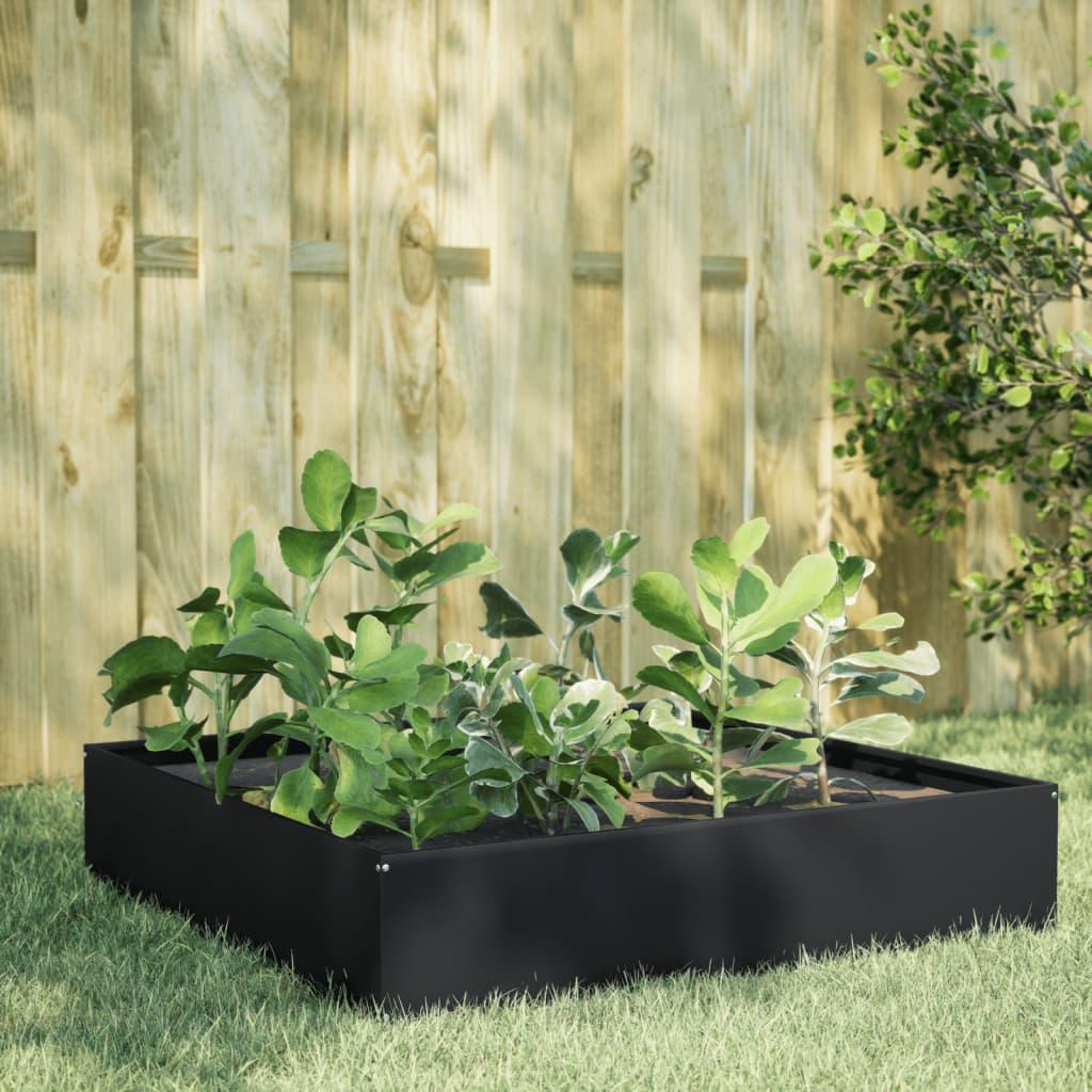 Højbed i stål - 100 × 100 × 33,5 cm, sort Højbed i stål - 100 × 100 × 33,5 cm, sort
