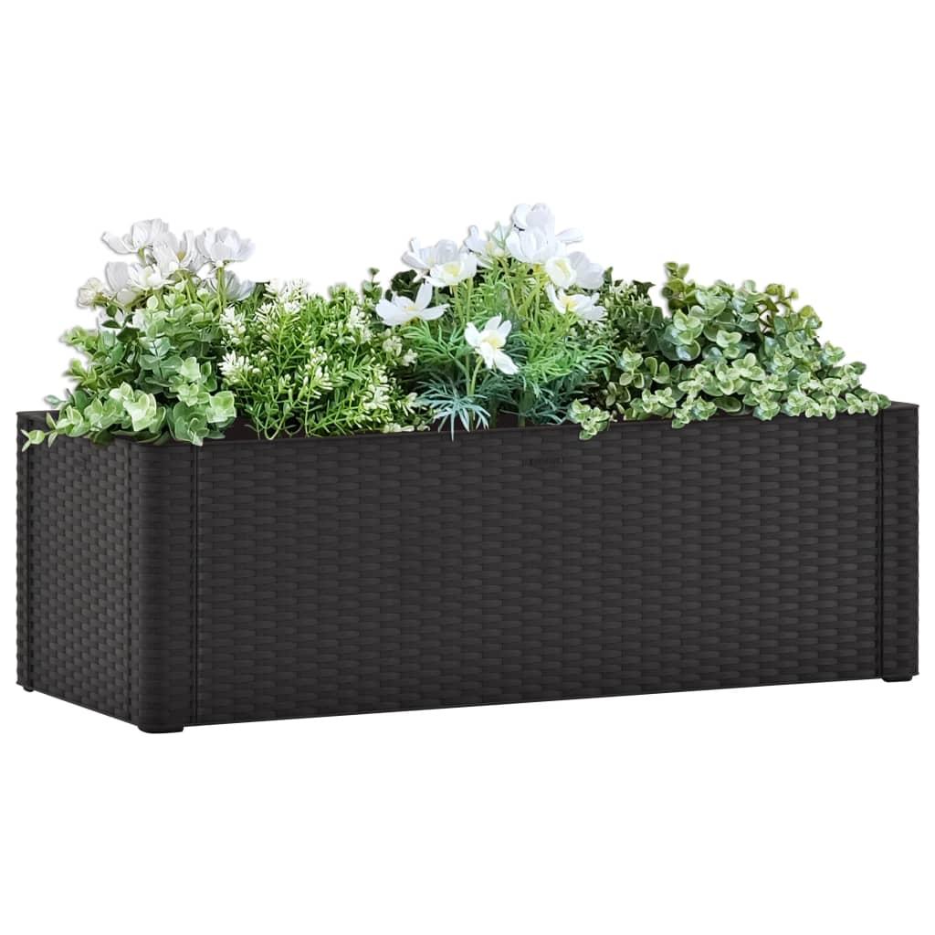 Højbed med automatisk vandingssystem 100 × 43 × 33 cm - antracitgrå Højbed med automatisk vandingssystem 100 × 43 × 33 cm - antracitgrå