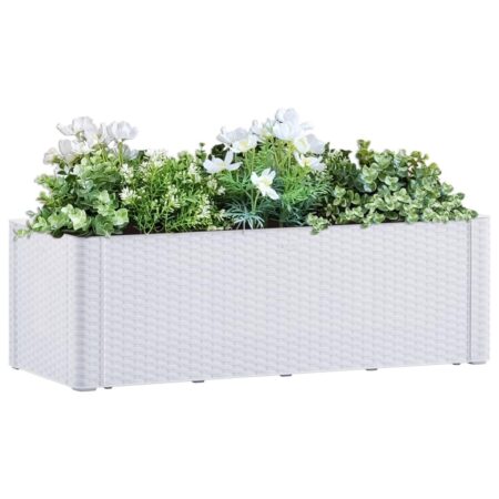 Højbed med automatisk vandingssystem 100 × 43 × 33 cm - hvid
