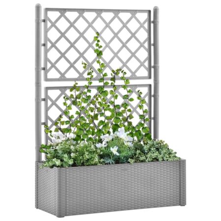 Højbed med espalier og automatisk vandingssystem - grå