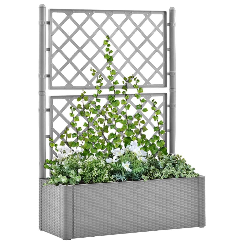 Højbed med espalier og automatisk vandingssystem - grå Højbed med espalier og automatisk vandingssystem - grå