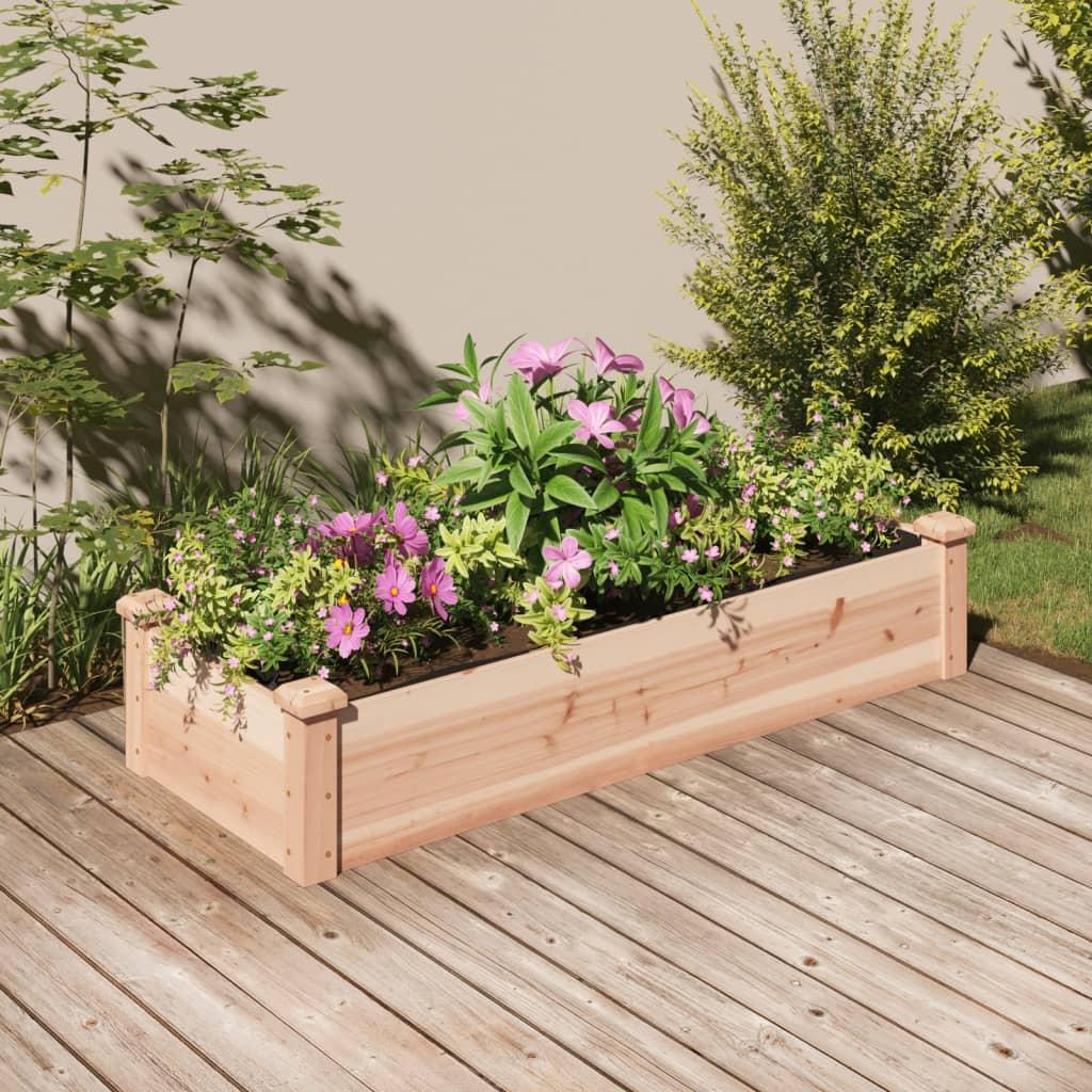 Højbed med foring 120x45x25 cm massivt fyrretræ Højbed med foring 120x45x25 cm massivt fyrretræ