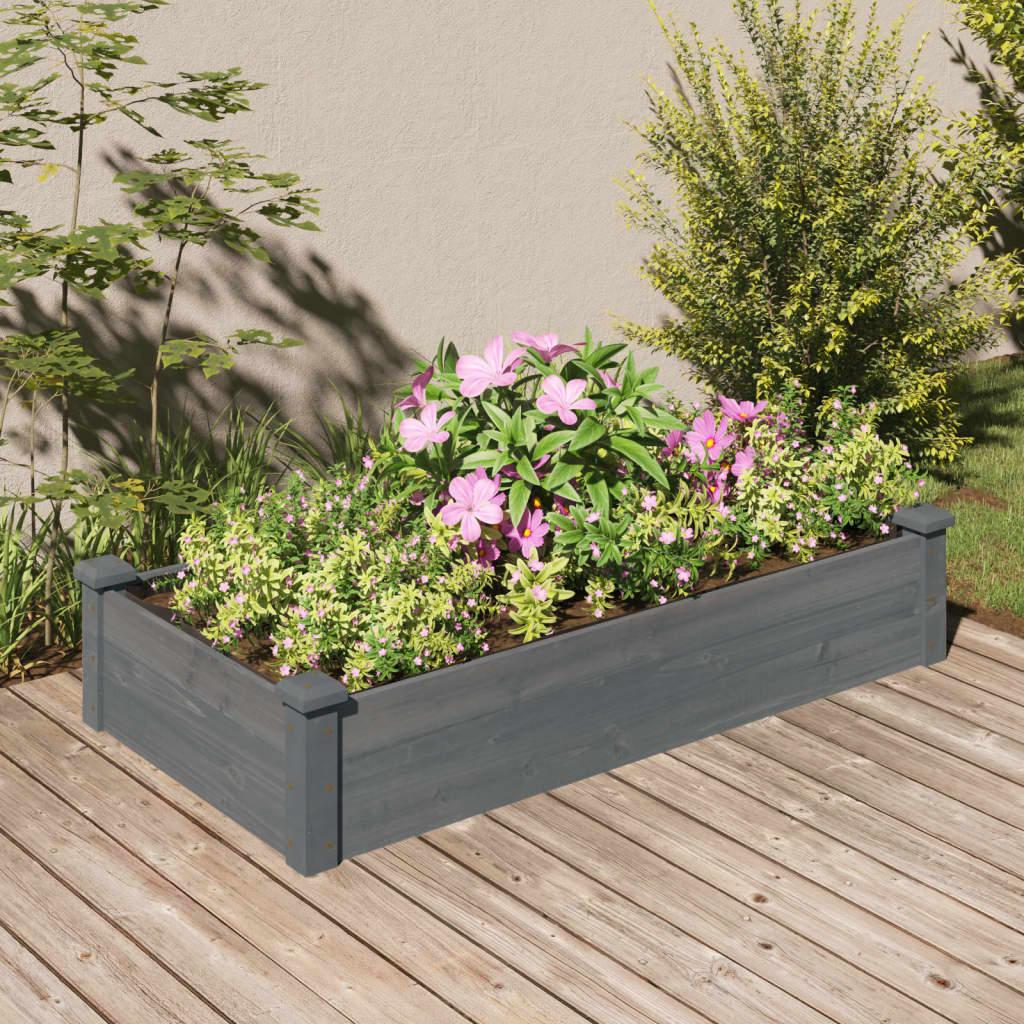 Højbed med foring 120×60×25 cm i massivt fyrretræ - grå Højbed med foring 120×60×25 cm i massivt fyrretræ - grå