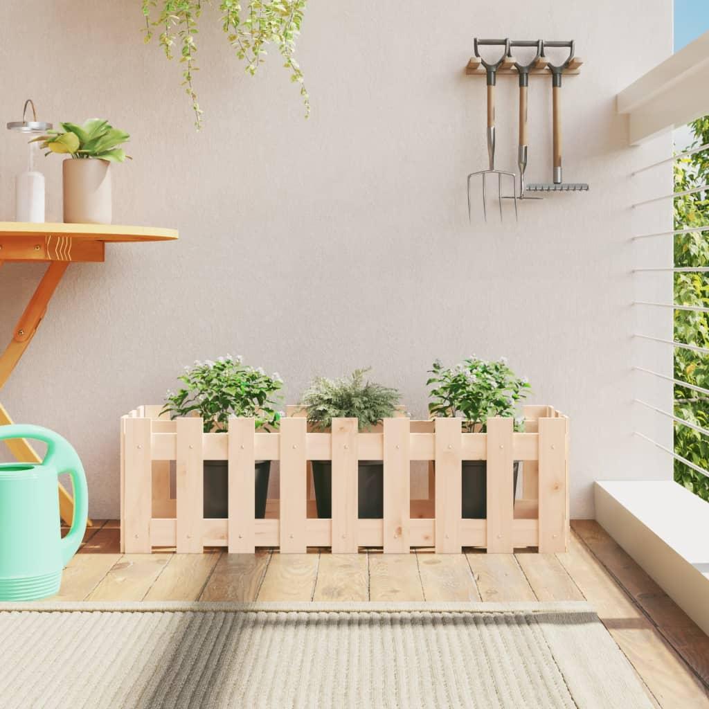 Højbed med stakitdesign 100×30×30 cm - massivt fyrretræ Højbed med stakitdesign 100×30×30 cm - massivt fyrretræ