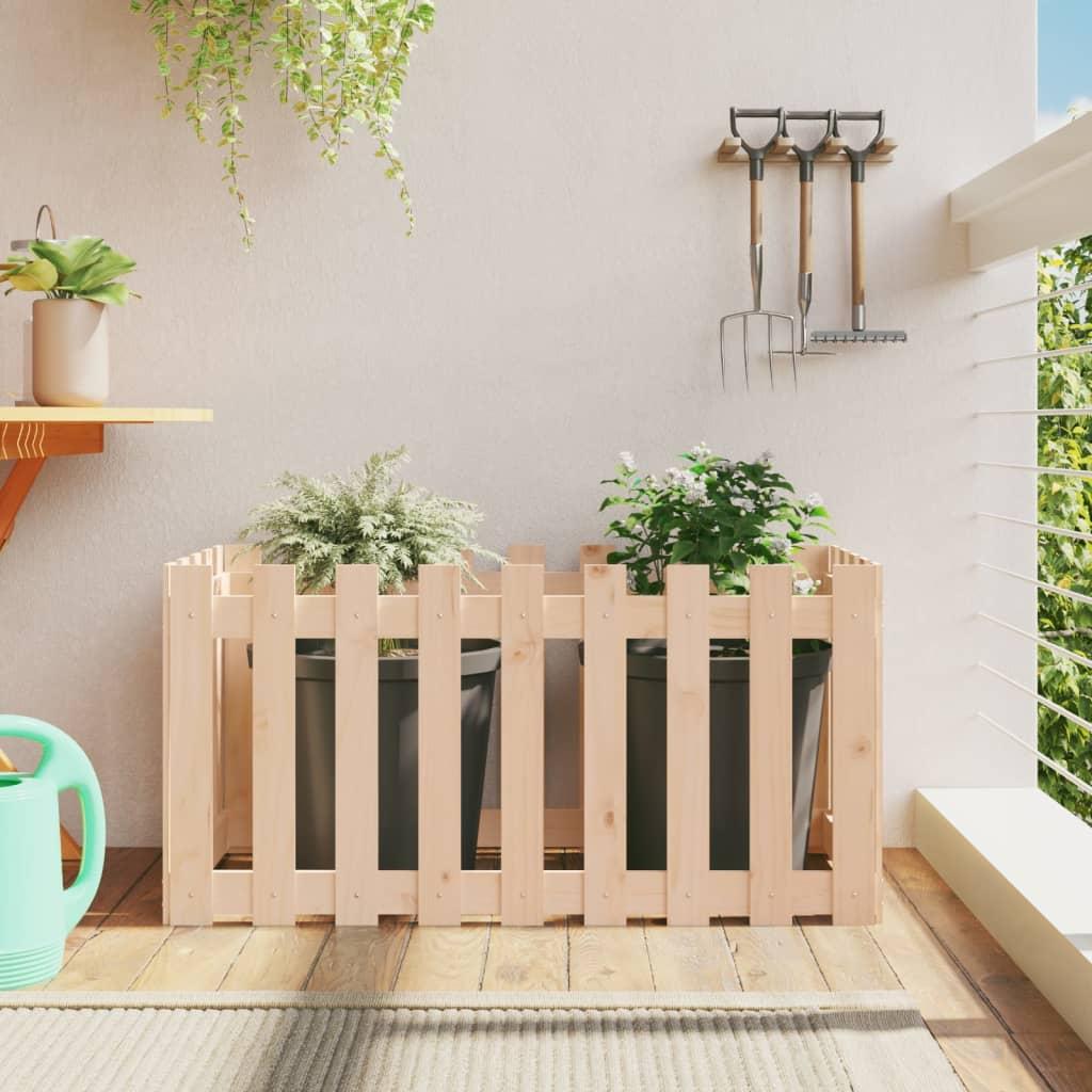Højbed med stakitdesign 100×50×50 cm - massivt fyrretræ (ubehandlet) Højbed med stakitdesign 100×50×50 cm - massivt fyrretræ (ubehandlet)